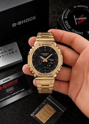 Чоловічий наручний годинник casio g-shock gm-b2100 gold
