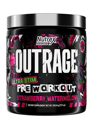 Високостимулювальний передтренувальний комплекс nutrex outrage, полуниця-кавун, 220,41 г