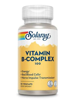 Витамин b, комплекс, solaray, 50 капсул, для ежедневного рациона.