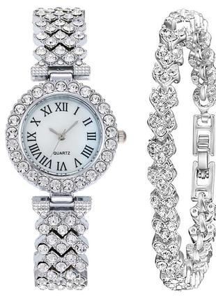 Женские наручные часы cl queen silver кварцевые, минеральное стекло.