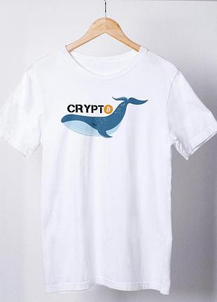 Футболка женская с принтом "crypto" белая