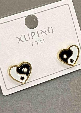 Серьги-пусеты xuping сердце 10?9 мм ± позолота 18 к