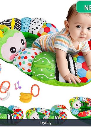 Подушка для tummy time saimand зеленого кольору для тренування м'язів шиї та спини дітей від 0 до 12 місяців