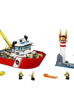 Конструктор пожарный катер, 412 деталей совместимый с lego лего