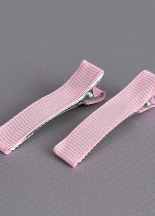 (10 шт) заколка-основа уточка з репсовою стрічкою 4,7 см - рожевий
