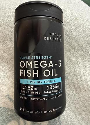 Капсули sport research omega-3 fish oil 150 капсул (сша)