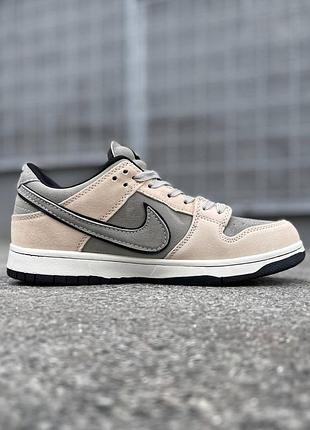 Кроссовки nike sb dunk low steamboy ost beige grey