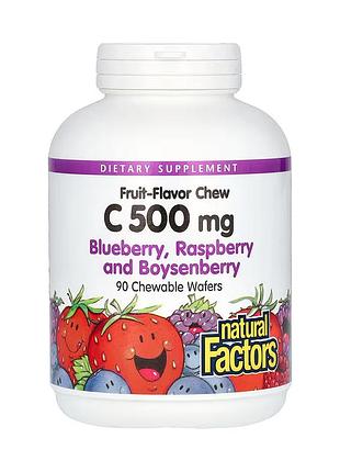 Вітамін с, natural factors, 500 мг, 90 таблеток, для щоденного раціону.