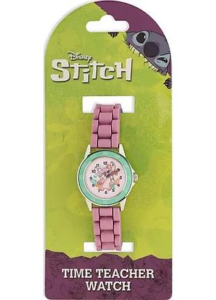 Дитячий наручний годинник disney stitch «time teacher watch» las9014, рожево-фіолетовий