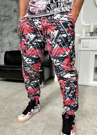 Комбинированые мужские спортивные штаны. m