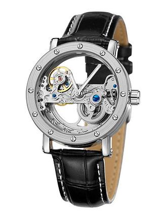 Женские наручные часы forsining air silver ii механические, минеральное стекло.