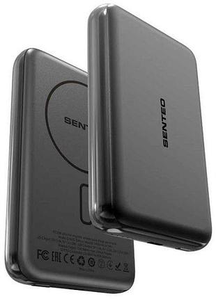 Power bank senteo q max 2 charger aluminium deep 10000 ма·год 15 w чорний