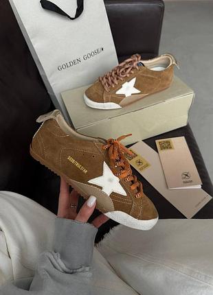Кеди golden goose true star brown white