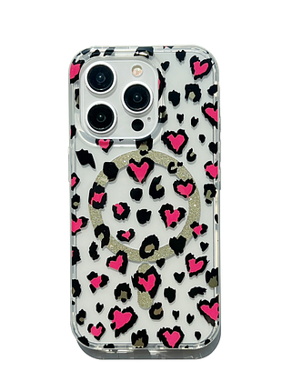 Чохол-накладка case lab candy leopard для iphone 13 pro max рожевий