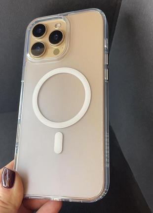 Чохол-накладка casetori metal box для iphone 14 pro max прозорий