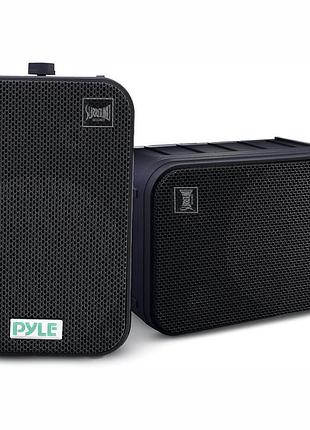 Динамики, pyle pdwr50b, черный, 500w стерео, 6.5" алюминиевый конус, водонепроницаемые, настенные, 4ω, клеммы