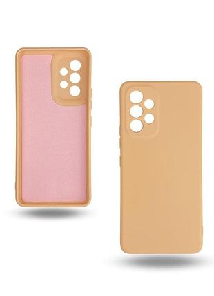 Чохол-накладка bizon android захист камери для samsung a53 pink пісочний бежевий