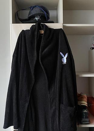 Чёрный халат playboy 2