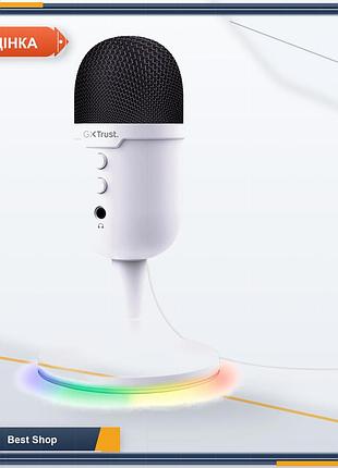 Usb-мікрофон gxtrust gxt 236w yami білий, конденсаторний ігровий мікрофон з rgb-підсвіткою для pc, playstation, mac