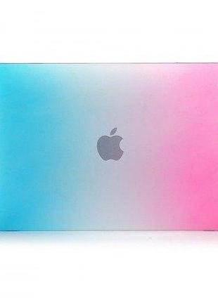 Чохол-накладка rainbow macbook air 13.3 a1932/a2179/a2337 (2018-2023) water blue + рожевий