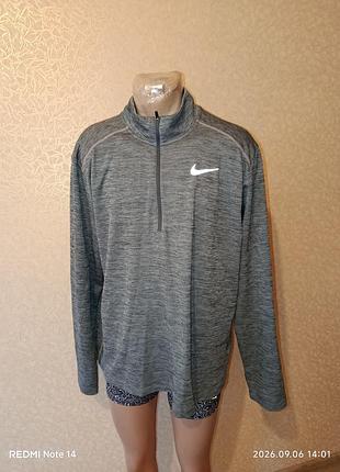 🏷️ мужская спортивная кофта nike running dri-fit (лонгслив / зепка 1/2)