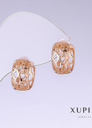 Сережки xuping l — 14 мм s — 8 мм позолота 18 к