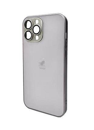 Чохол-накладка ag glass matt frame color logo для apple iphone 13 pro max сірий
