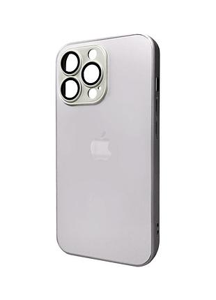 Чохол-накладка ag glass matt frame color logo для apple iphone 12 pro сірий