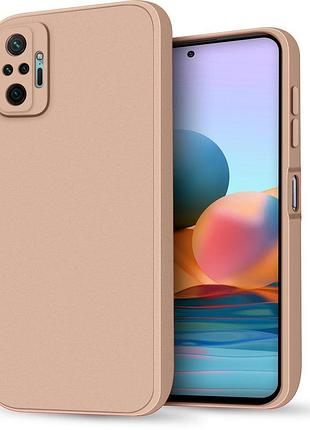 Чохол-накладка bizon android захист камери для xiaomi redmi note 10 pro 4g pink пісочний бежевий