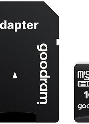 Карта пам'яті goodram 16gb microsdhc class 10 uhs-i u1 (m1aa-0160r12) + sd-адаптер