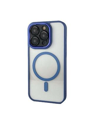 Чохол-накладка case lab clear color захист камери для iphone 14 pro синій