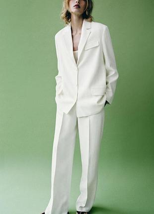 Блейзер жіночий білий лляний zara new