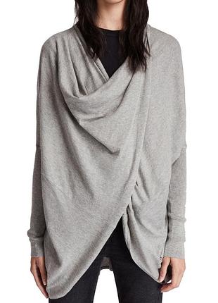 Вільний кардиган-шраг allsaints itat shrug cardigan з вишуканим драпуванням розмір м