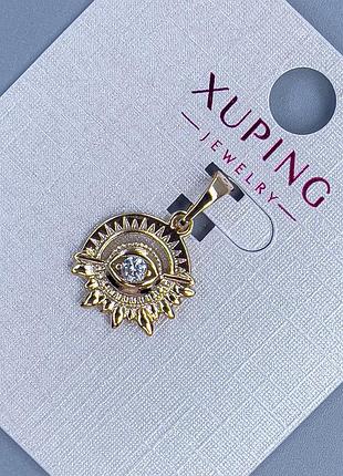 Кулон xuping с белым кристаллом d-14мм+ - l-20мм+- позолота 18к