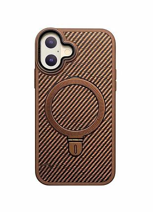 Чохол-накладка case lab carbon ring для iphone 16 коричневий