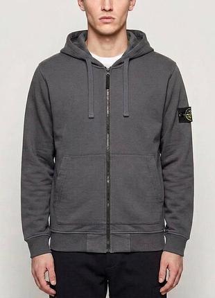 Зип-худи stone island серое l