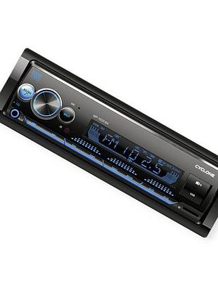 Магнітола cyclone mp-1024 ba fm, usb, usb для зарядки 2а, microsd, aux, mp3, wma, bt, багатокол., icar link