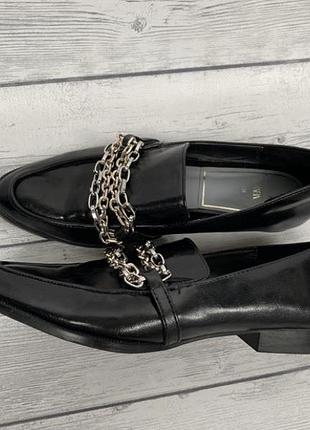 Туфли, лоферы zara 38 размер ( по стельке 24 см)