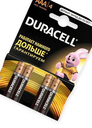 Батарейка aaа лужна 1.5v мініпальчик duracell basic alkaline 4шт картон бельгія