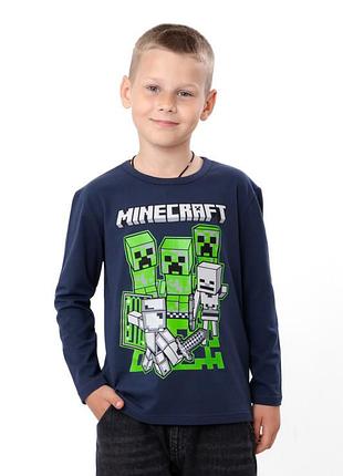 Джемпер, кофта для мальчика майнкрафт, фуликра, тоненький, 95% хлопок, 110см, 116см, 122см, 128см, 134см