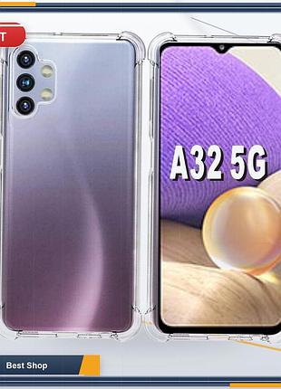 Чехол накладка для samsung galaxy a32 5g 6.5 дюйма прозрачный tpu pc ударопрочный защита от падений и царапин