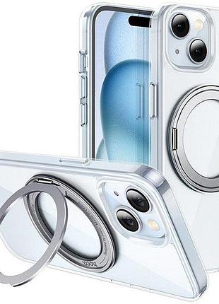 Чохол-накладка hoco stand для iphone 15 plus прозорий