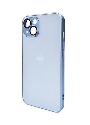 Чохол-накладка ag glass matt frame color logo для apple iphone 12 синій (kmagmattframeip12lblue)
