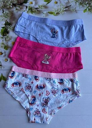 Трусики хипстеры на девочку stitch стч (набор 3 шт.) primark р.122 (6-7 лет)
