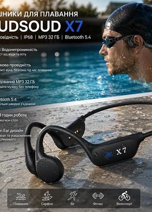 Водонепроникні навушники для плавання, bluetooth 5.4, ip68, mp3 32gb, open ear, для бігу, велоспорту й басейну