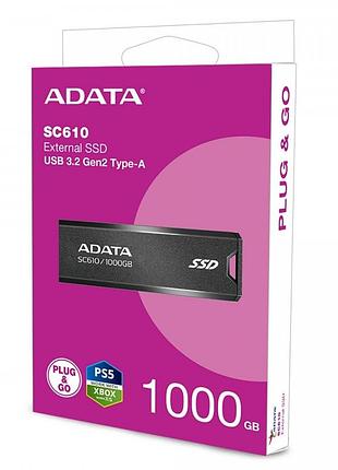 Портативний диск adata sc610 1tb чорний 2