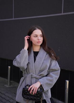 Пальто жіноче сіре 2