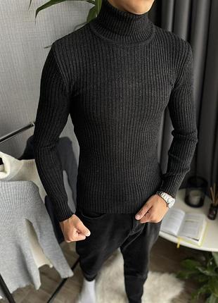 Світер рубчик чорний xl 7
