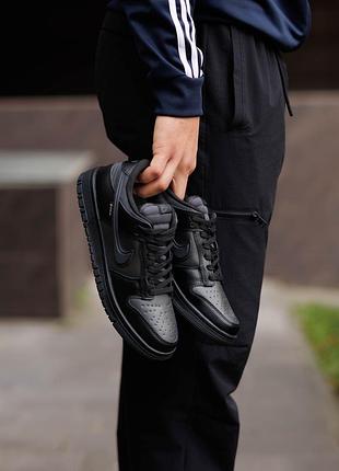 Термо кроссовки nike dunk low gore-tex triple black 2