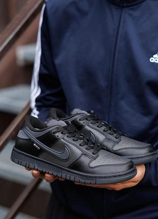 Термо кроссовки nike dunk low gore-tex triple black 3